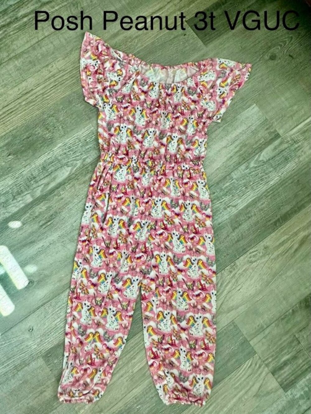 Posh Peanut Lisa Frank Angel Kitty Romper 3t